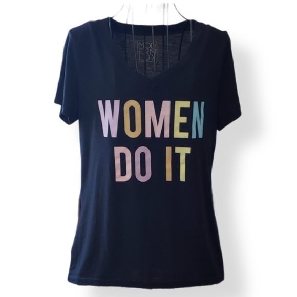 Modern Lux Tops - SEE NEW LISTING Modern Lux Shortsleeve Shirt Women Do It  Black Size Small